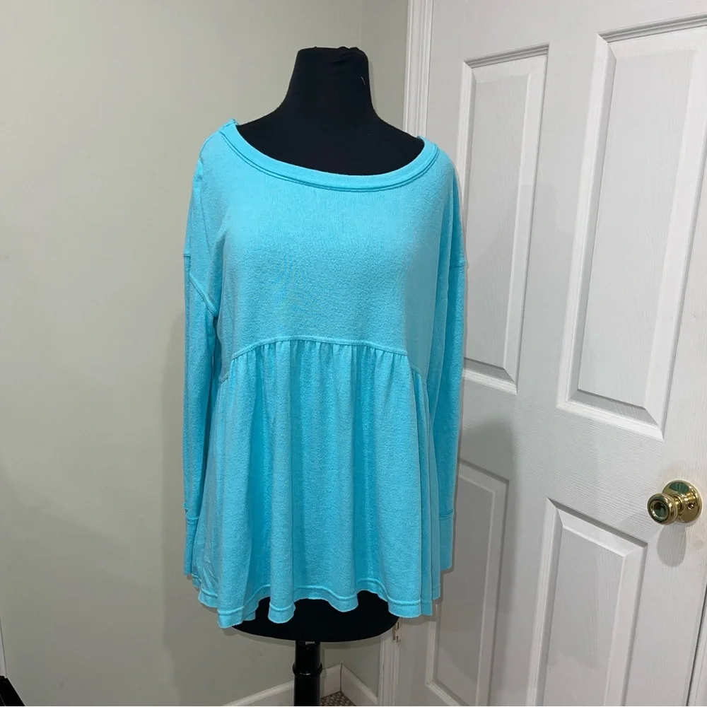 Free People Turquoise Mirage Forever Your Girl Top - Picture 6 of 7